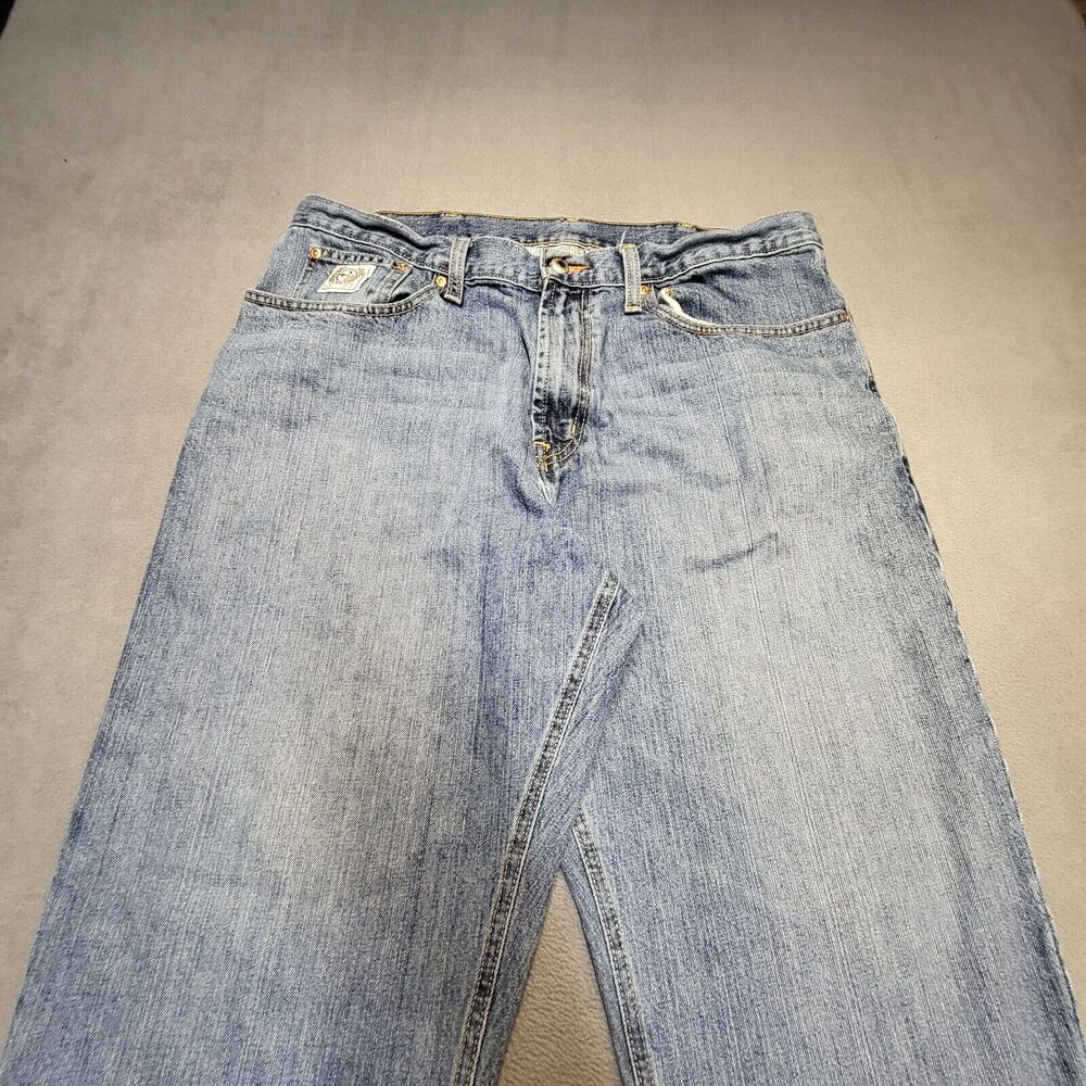 Cinch Jeans Mens 38x27 Blue Denim Relaxed Fit Straight Leg Distressed Denim - Picture 2 of 11